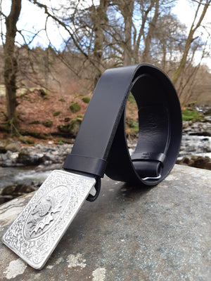 Black Leather Kilt Belt