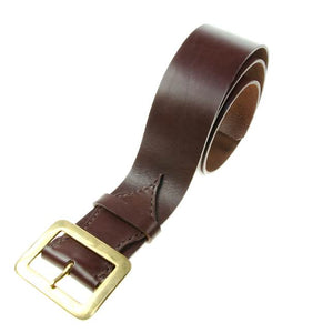 Brown Leather Kilt Belt with Brass Buckle